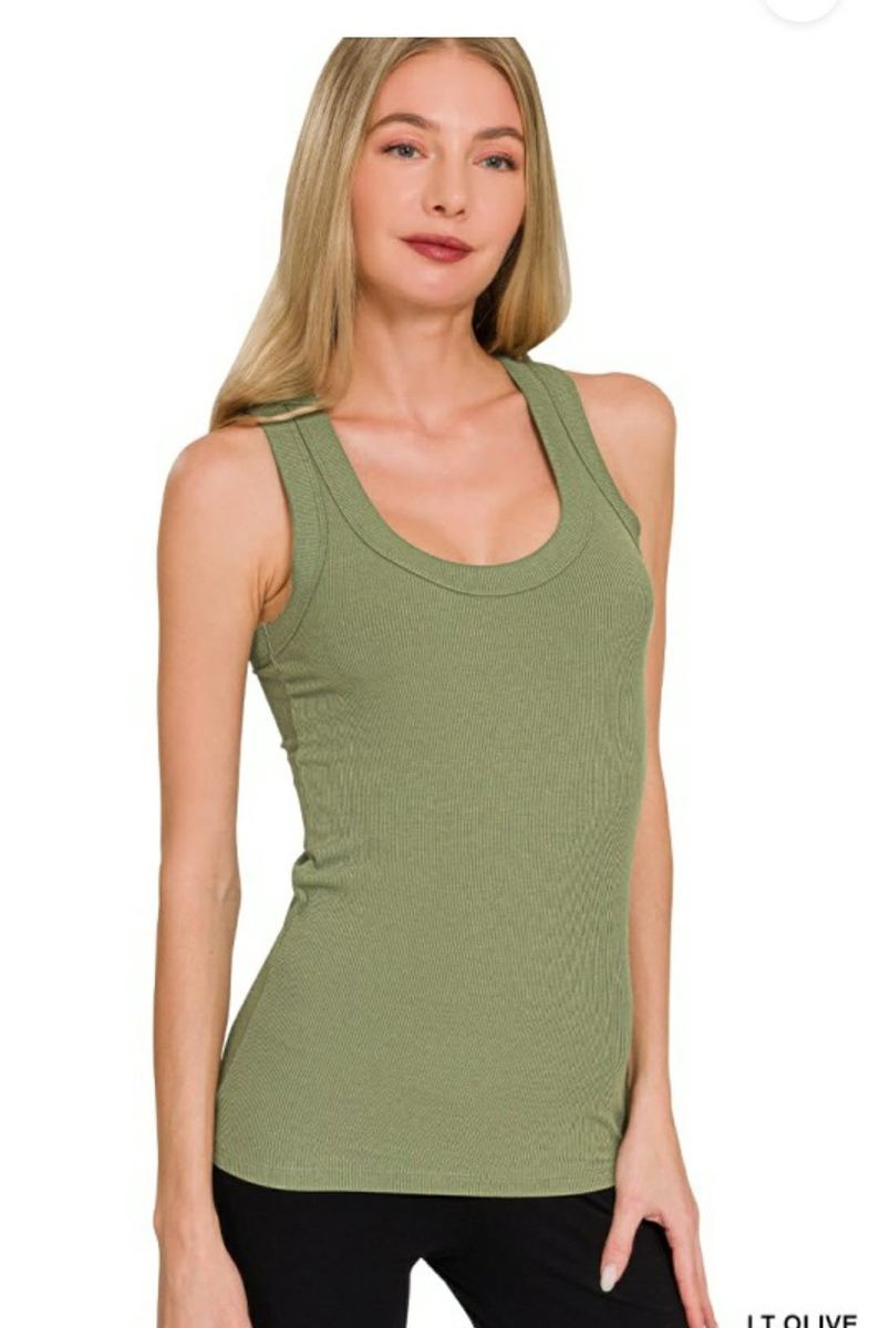 Olive Green Tank Top