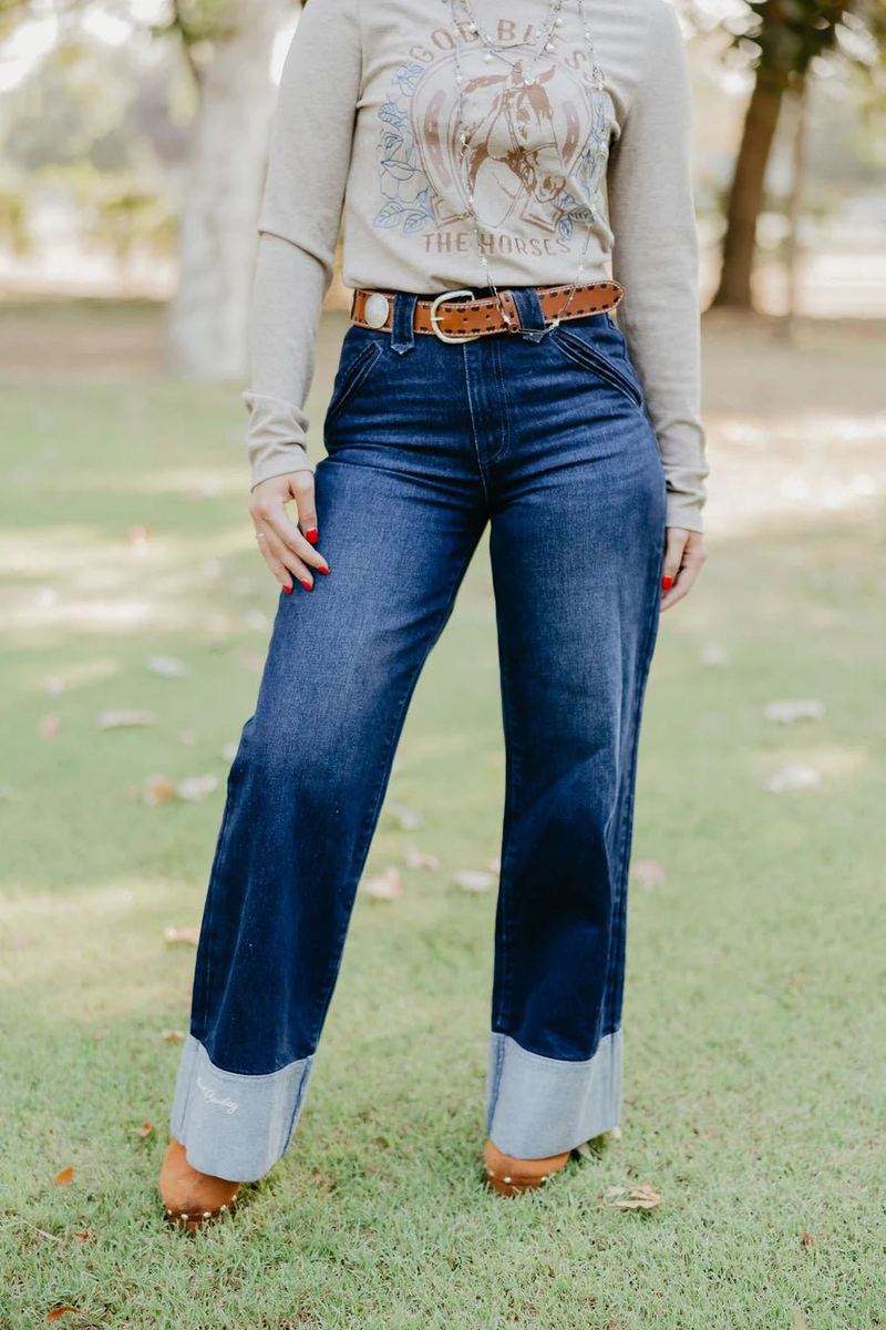 Rodeo Quincy Horseshoe Wide Leg Jeans