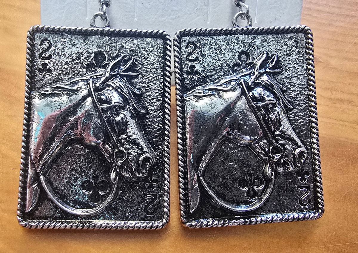 Western earrings horse head