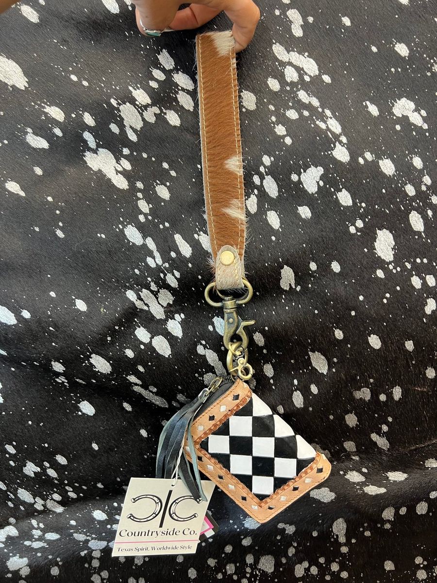 Wristlet Checkered Wallet