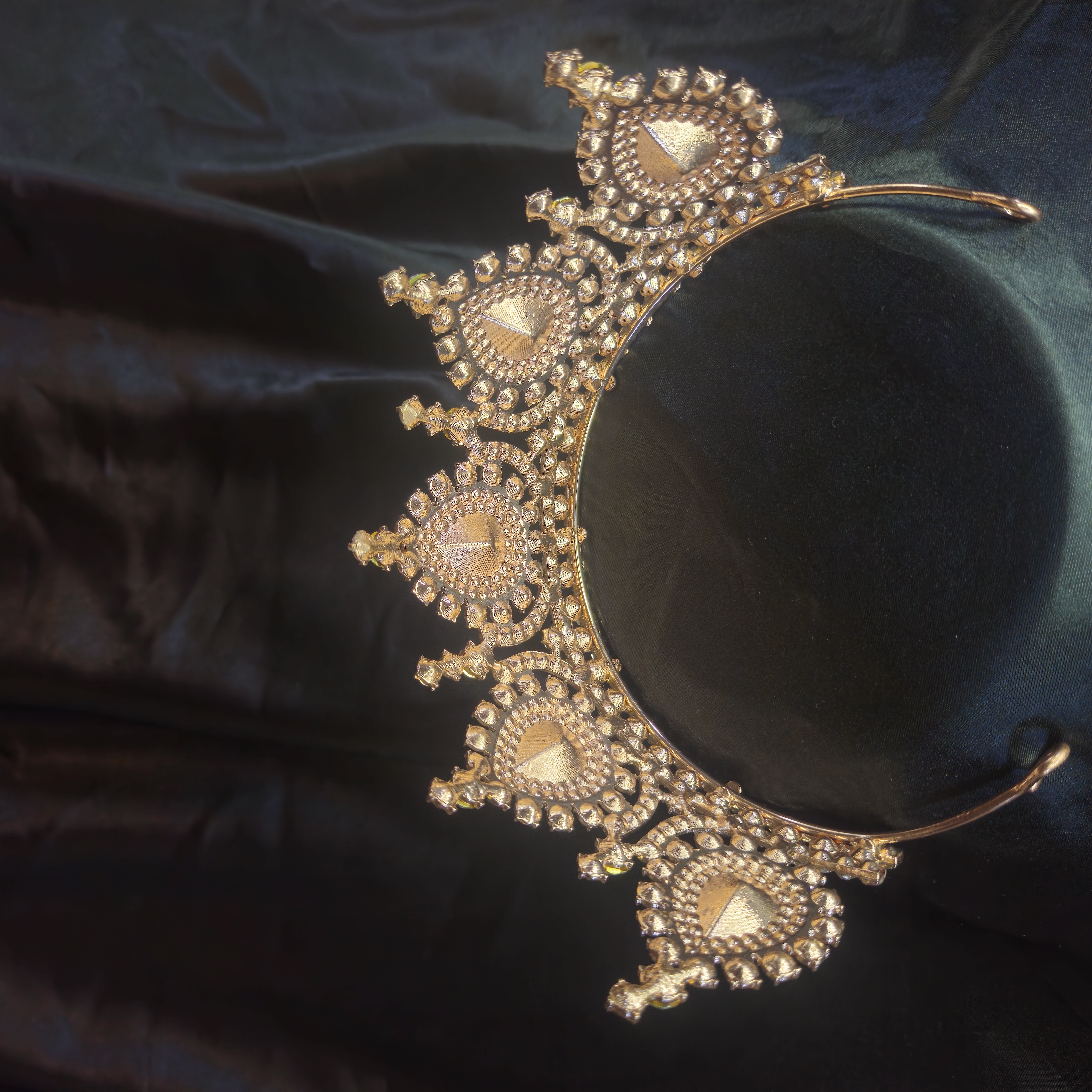 Big Bling Tiara — Gold with Opal Iridescent Stones — view 2