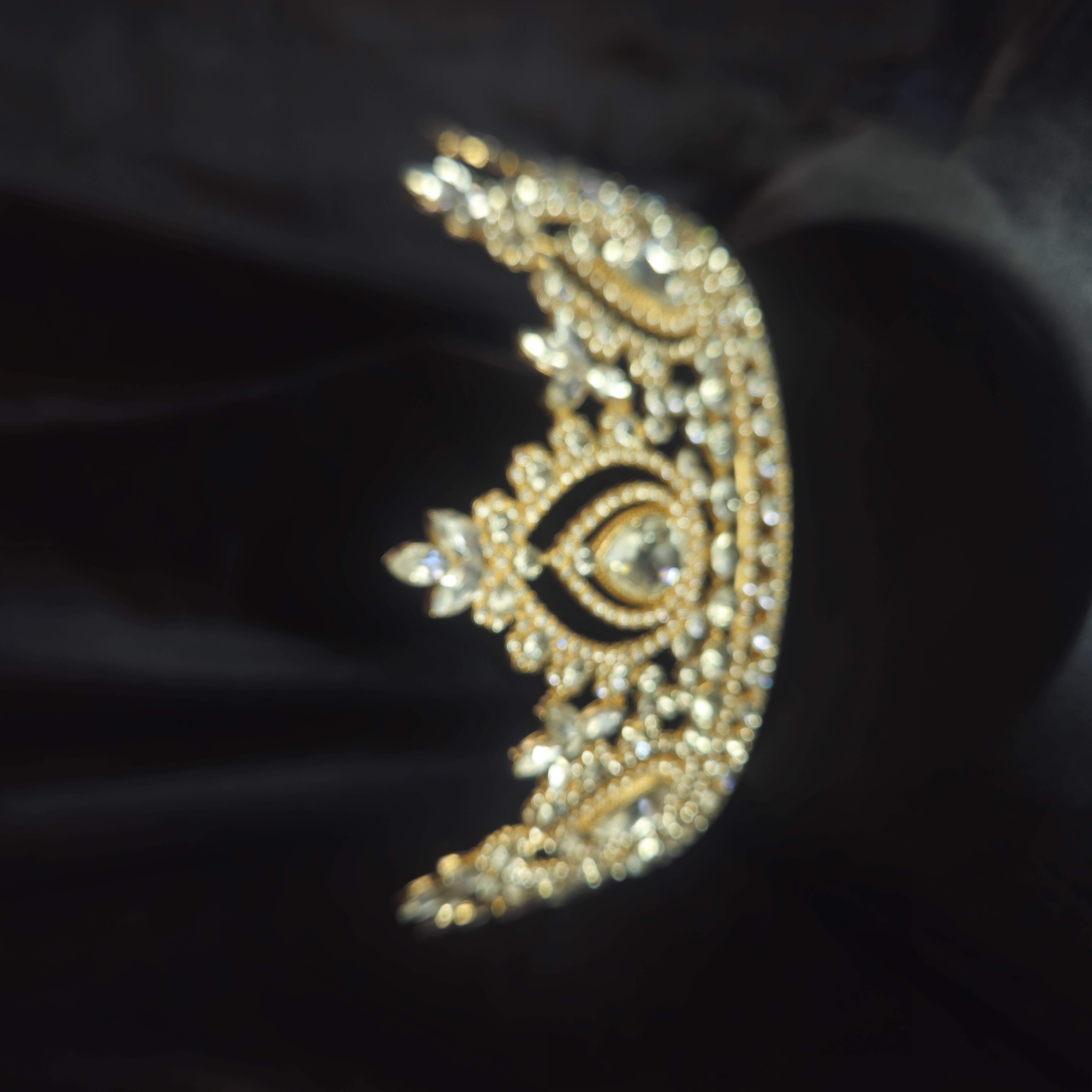 Big Bling Tiara — Gold with Diamond-Style Crystals