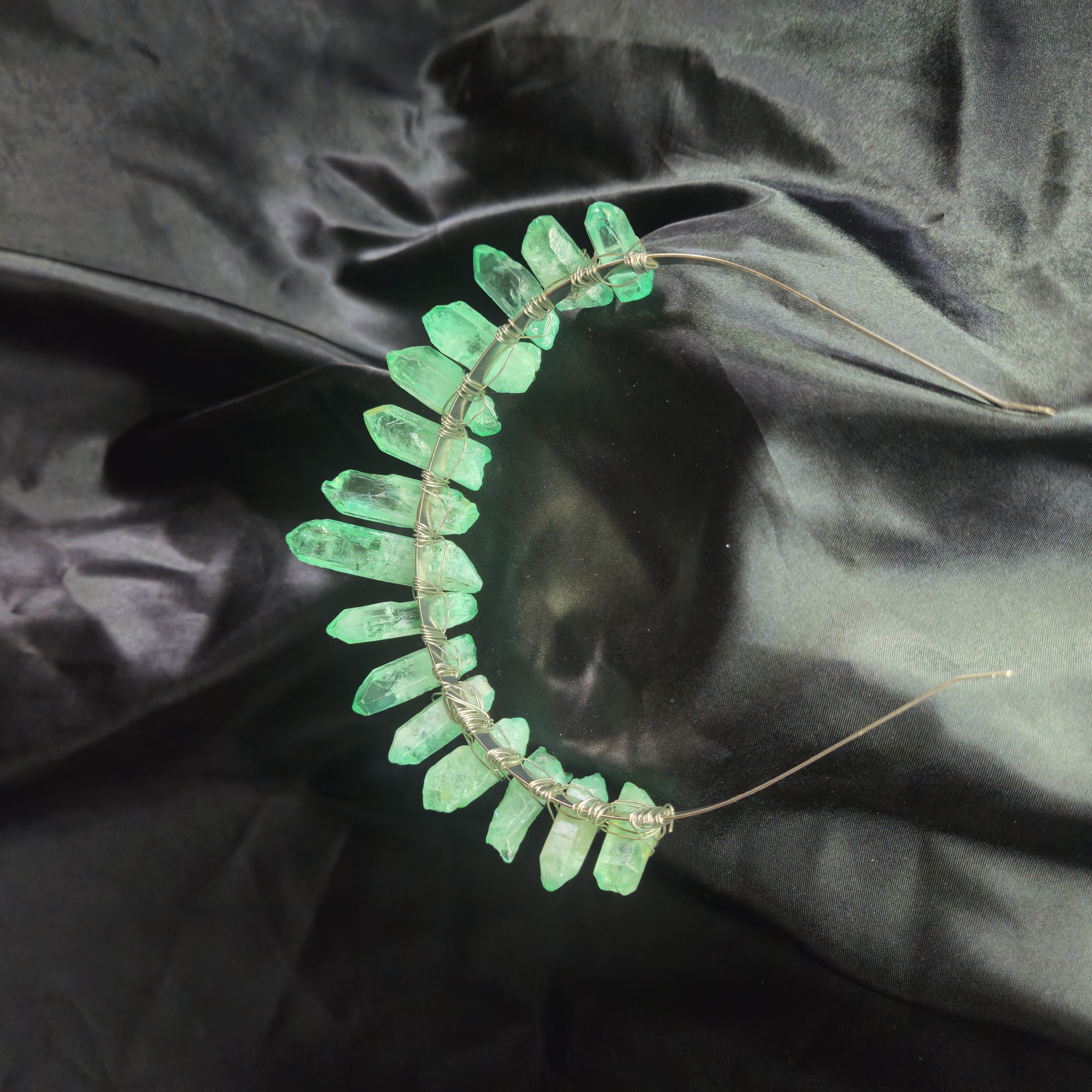 Quartz Crystal Tiara — Jade Green — view 2
