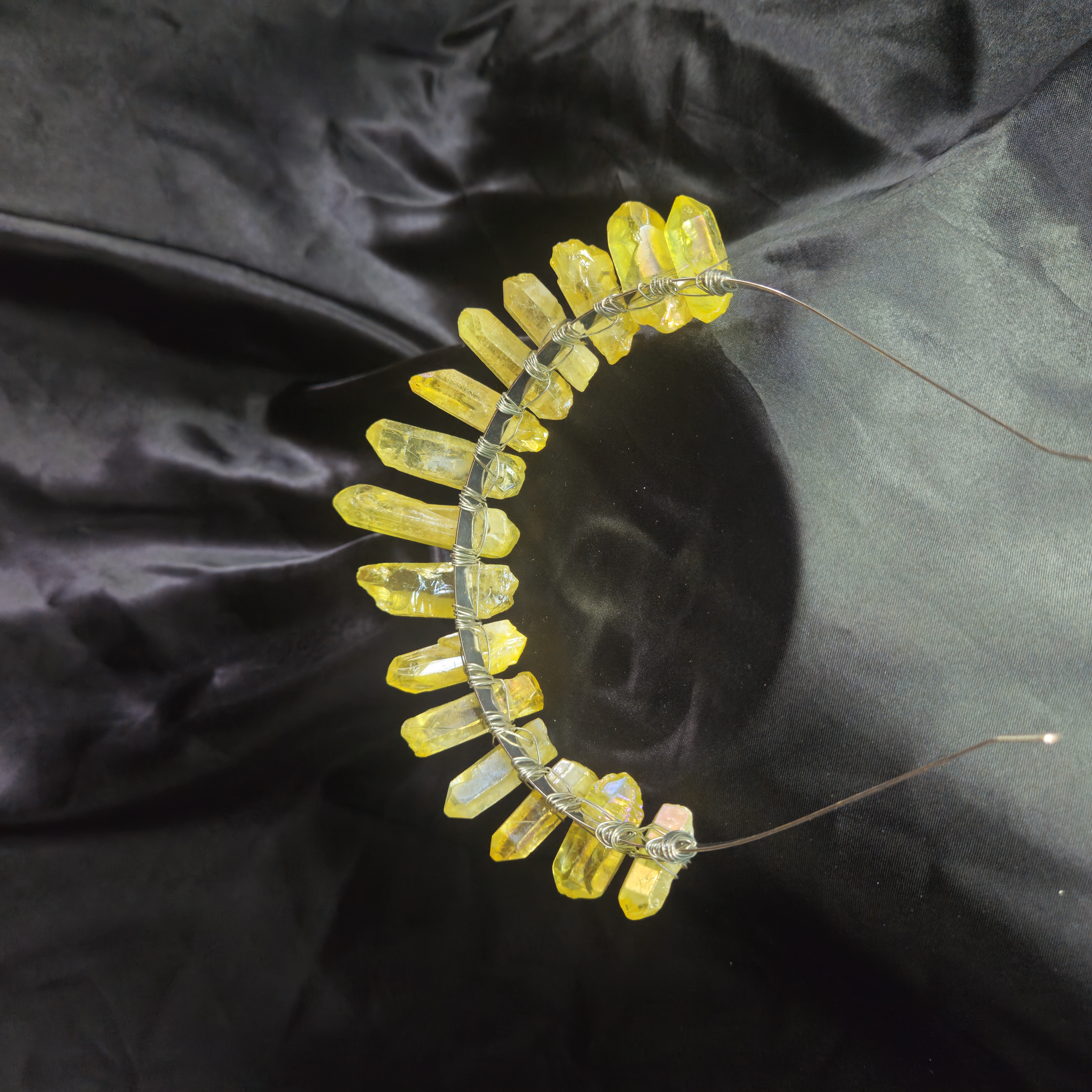 Quartz Crystal Tiara — Sunshine Yellow — view 2
