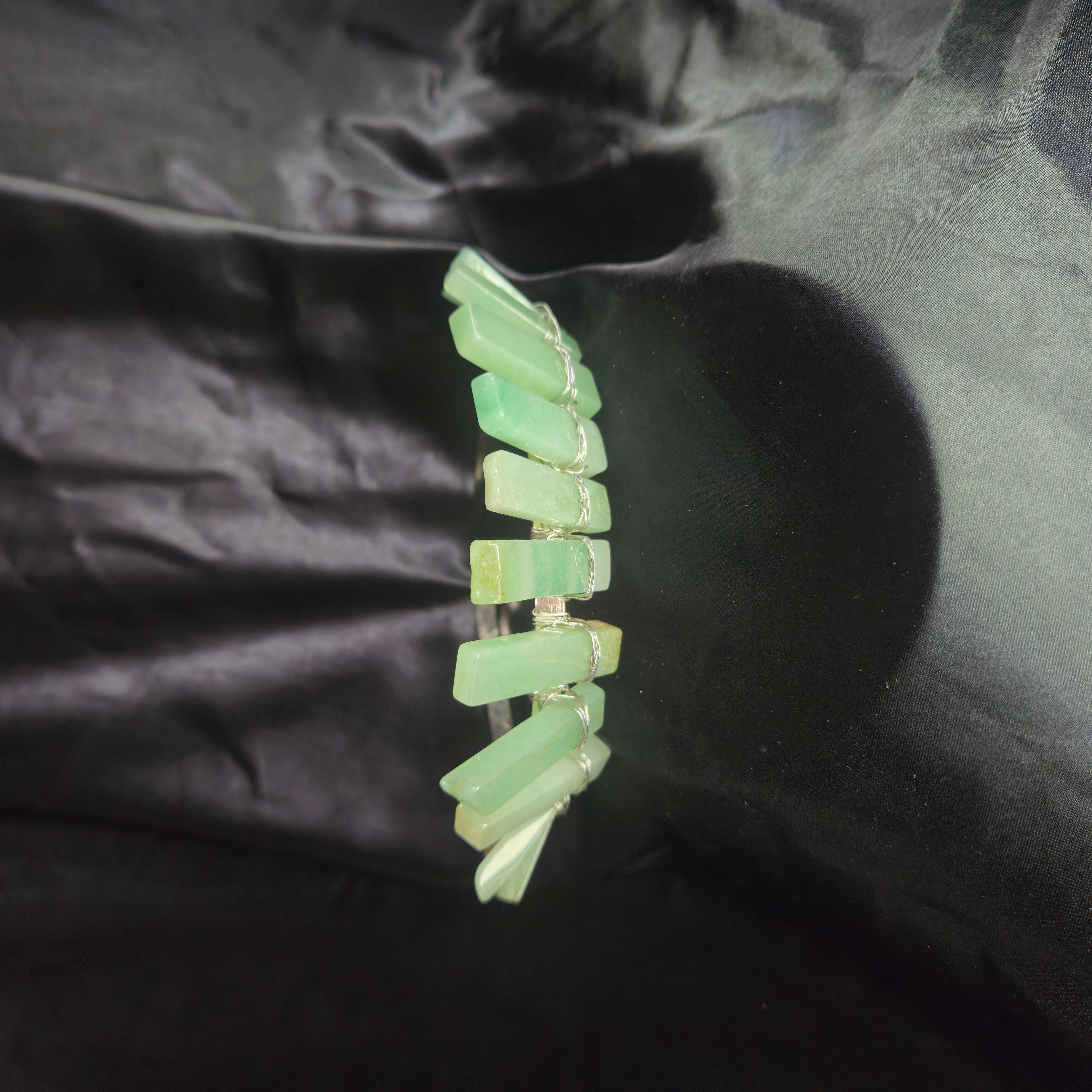 Quartz Crystal Tiara — Clear Jade with Black Speckle