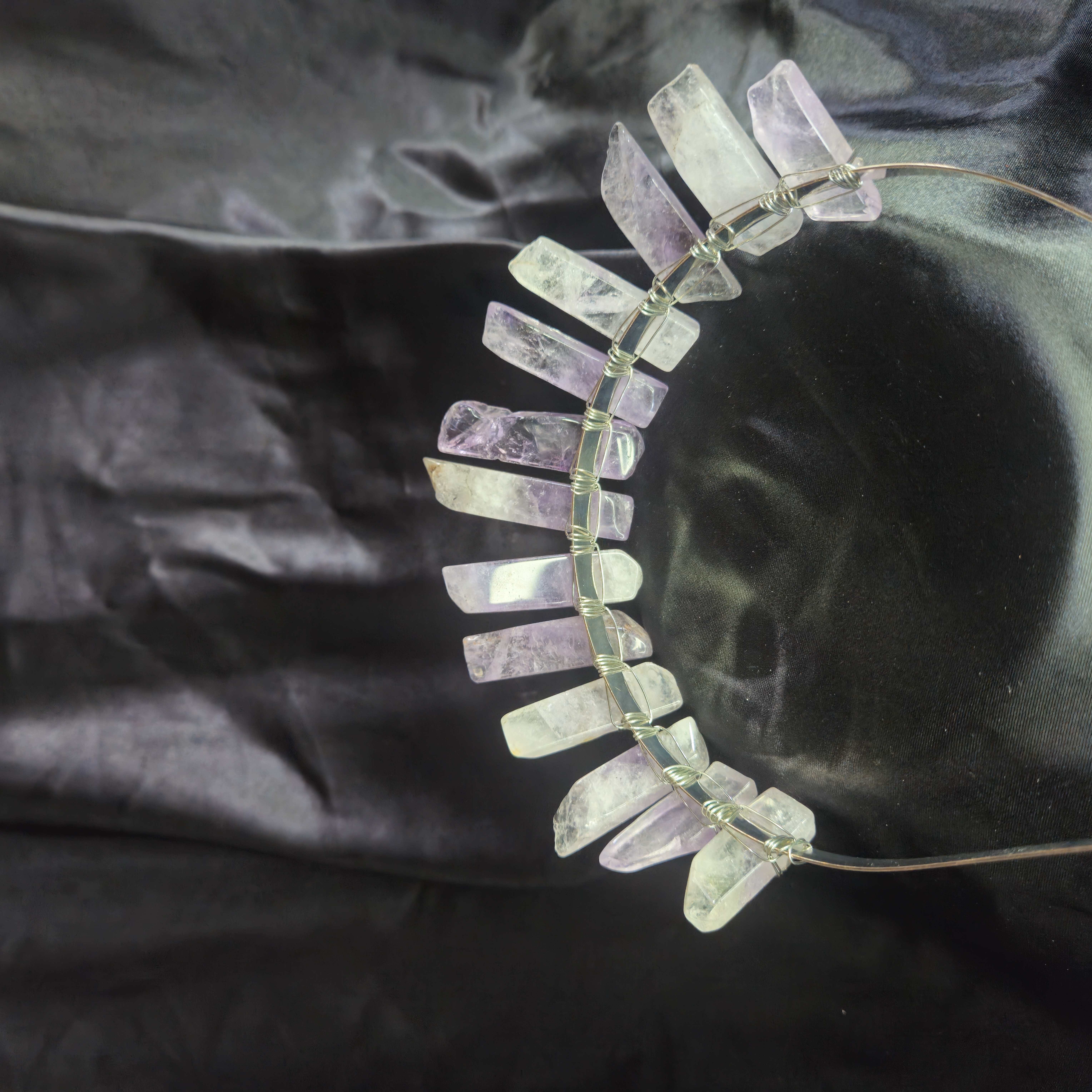 Quartz Crystal Tiara — Clear Violet — view 2