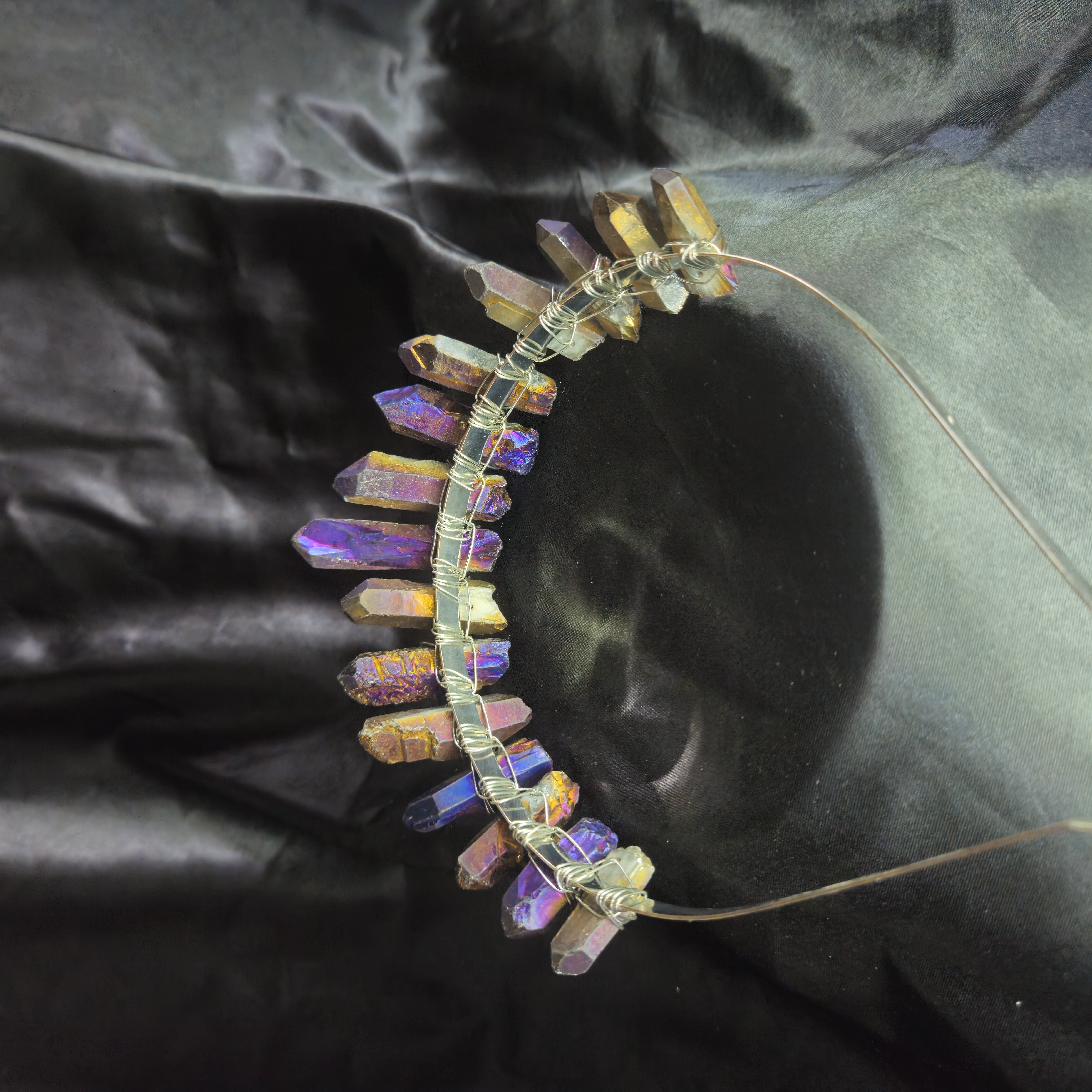 Quartz Crystal Tiara — Metallic Purple Ombré — view 2