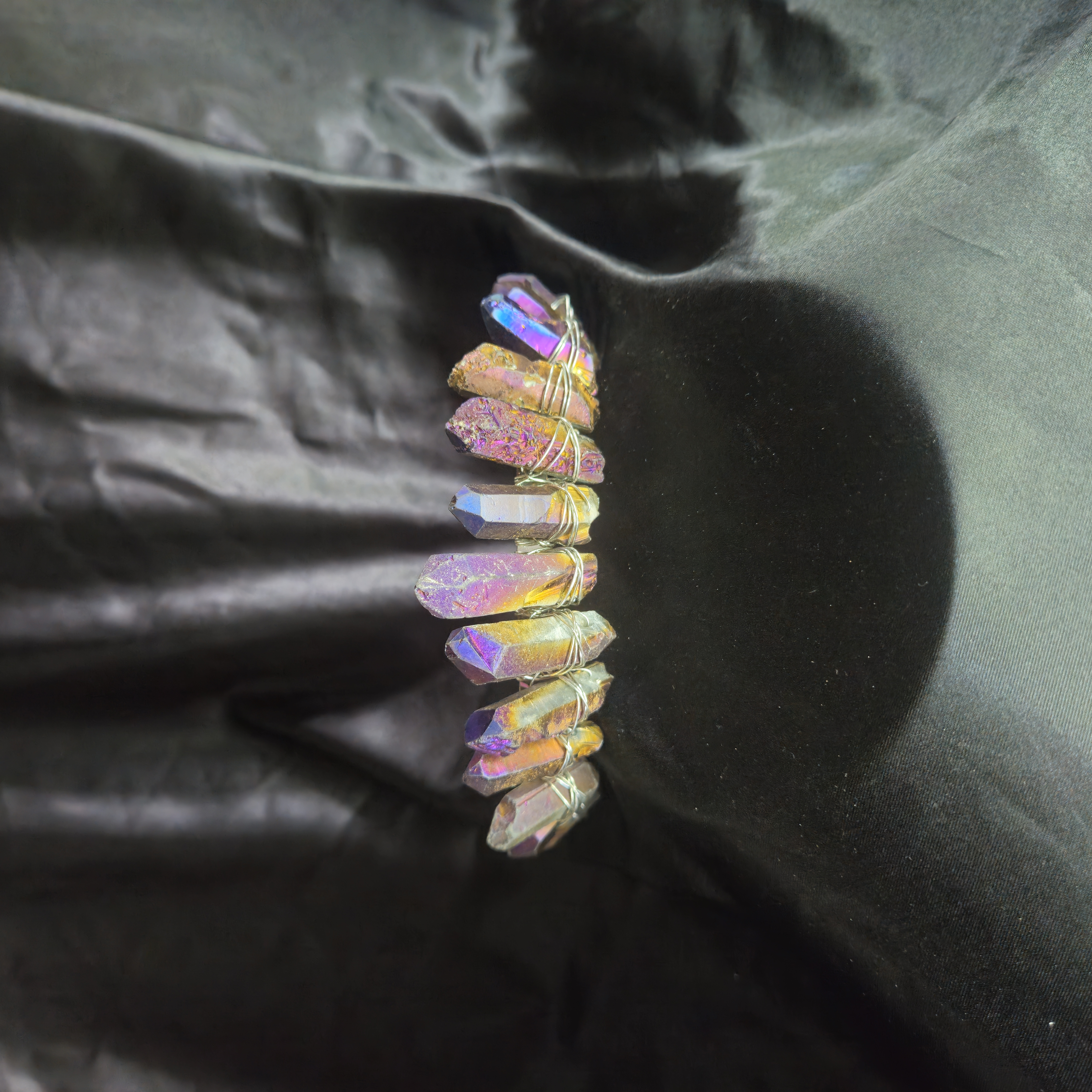 Quartz Crystal Tiara — Metallic Purple Ombré