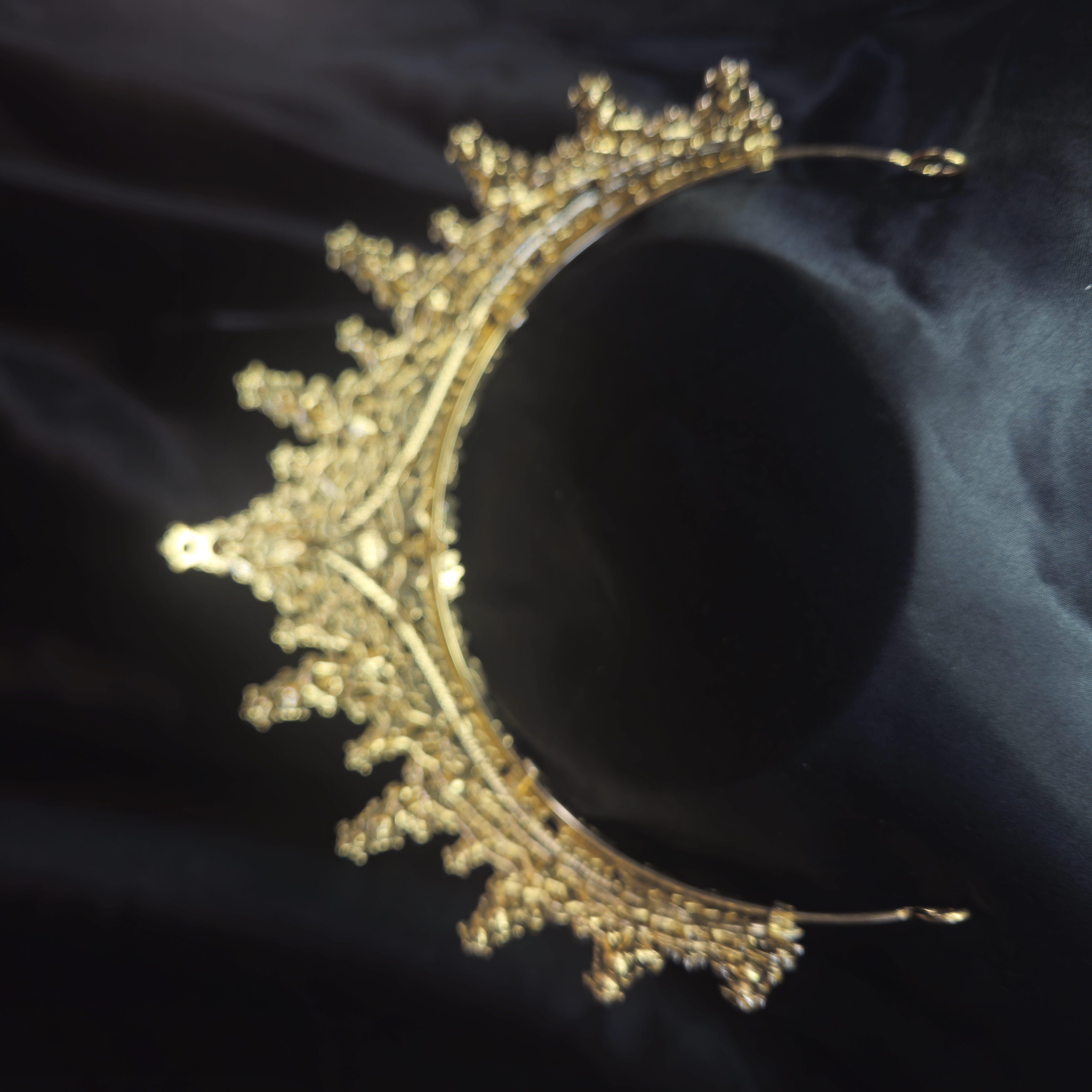 Spiked Tiara — Gold with Diamond-Style Crystals