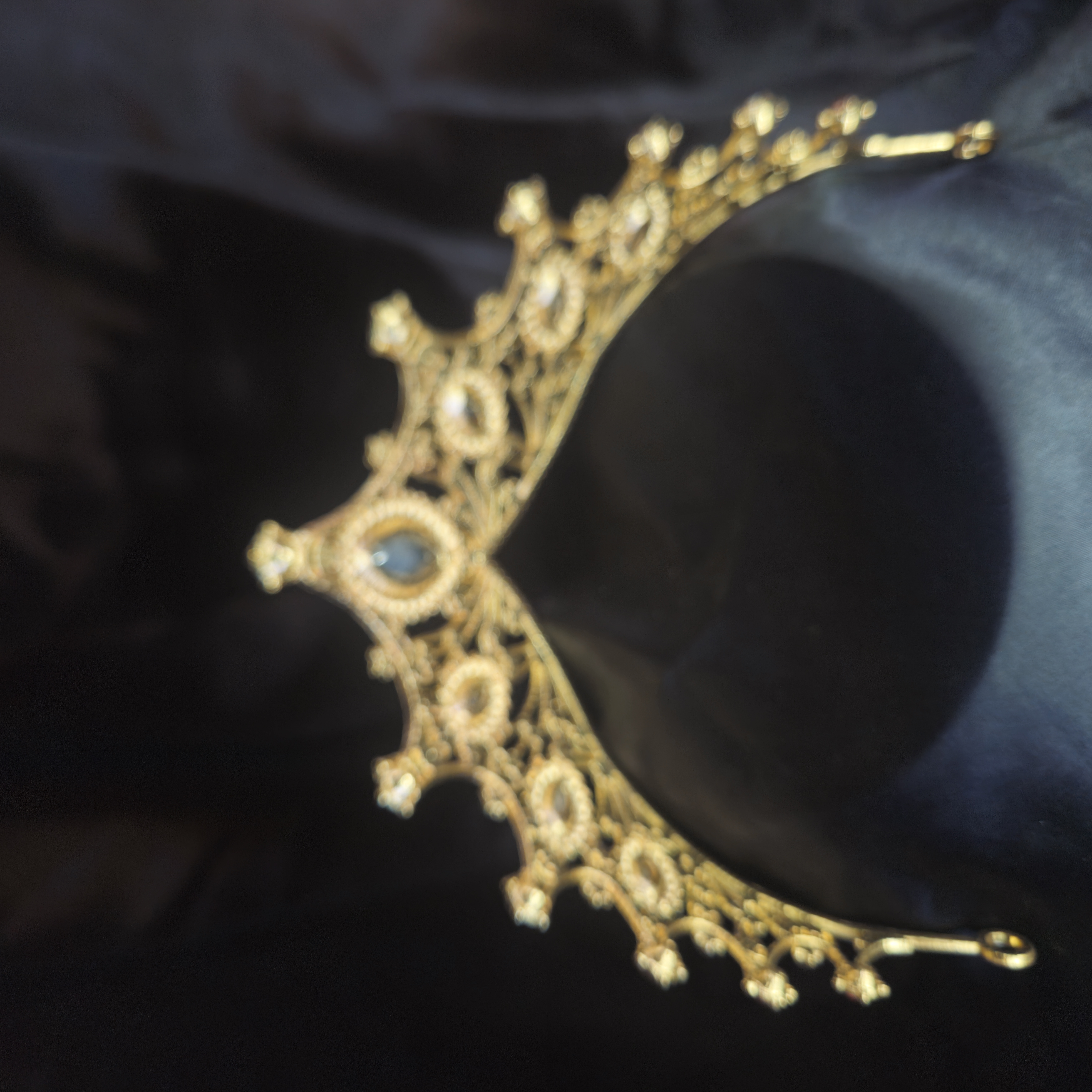Widow's Peak Tiara — Antique Copper with Ruby-Red Center — view 2